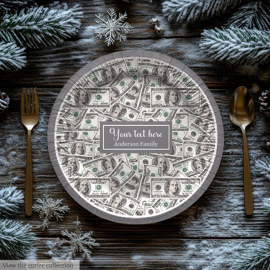 Assiettes En Carton Classic funny gift dollar pattern personalized