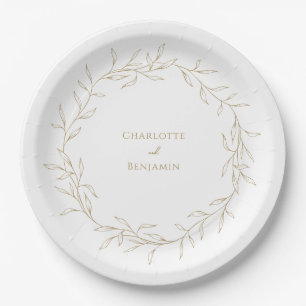 Assiettes En Carton Classic Gold Mariage