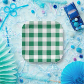 Assiettes En Carton Classic Green Gingham Seamless Pattern (Fête)