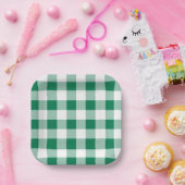 Assiettes En Carton Classic Green Gingham Seamless Pattern (Fête)
