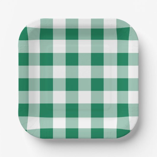 Assiettes En Carton Classic Green Gingham Seamless Pattern (Recto)