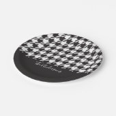 Assiettes En Carton Classic moderne noir et blanc Houndstooth (Angle)
