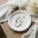 Assiettes En Carton Classic Monogram Ampersand Wedding White<br><div class="desc">Serve up style with every slice. These custom paper plates prove that convenience doesn't have to mean compromising on elegance. The design features your couple's monogram as a sophisticated centerpiece, pairing strong, timeless serif initials with a romantic, classic script ampersand. This beautiful typographical contrast adds a touch of polished refinement...</div>