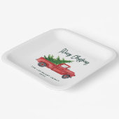 Assiettes En Carton Classic Noël Rouge Camion Script Vacances Personna (Angulaire)