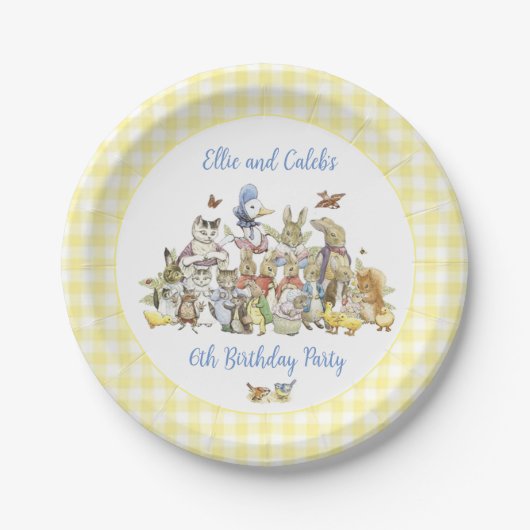 Assiettes En Carton Classic Peter le lapin fête d'anniversaire (Devant)