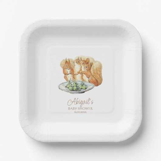 Assiettes En Carton Classic Pierre le Baby shower lapin (Recto)