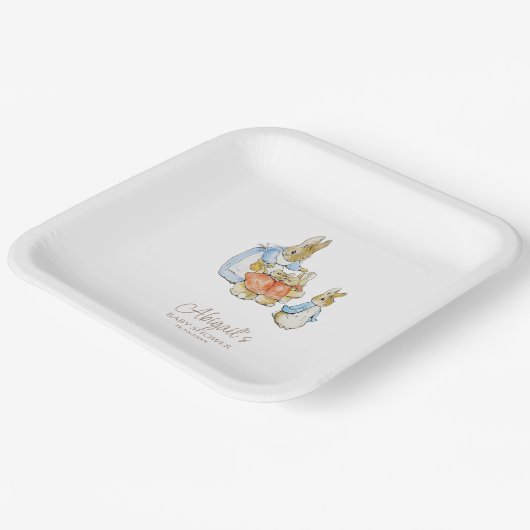 Assiettes En Carton Classic Pierre le Baby shower lapin (Angulaire)