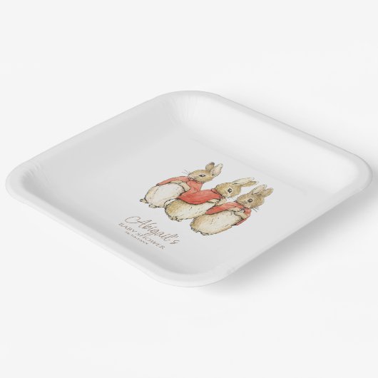 Assiettes En Carton Classic Pierre le Baby shower lapin (Angulaire)
