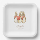 Assiettes En Carton Classic Pierre le Baby shower lapin (Recto)