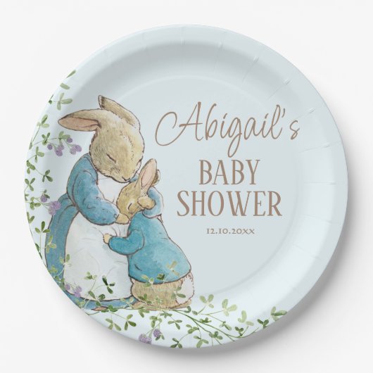 Assiettes En Carton Classic Pierre le Baby shower lapin (Devant)