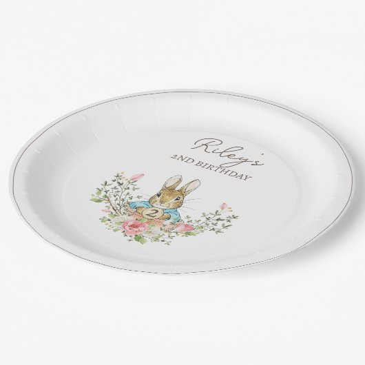 Assiettes En Carton Classic Pierre le lapin Anniversaire (Angle)