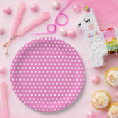 Assiettes En Carton Classic Pink and White Polka Dot Party (Fête)