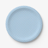 Assiettes En Carton Classic Polka Dot White - Baby Blue (Devant)