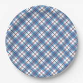 Assiettes En Carton Classic Rouge Blanc Bleu Plaid 4 Juillet Plaque (Devant)