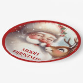 Assiettes En Carton Classic Santa and Rudolph Kids Christmas Plates (Angle)