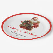 Assiettes En Carton Classic Santa Claus Modern Cozy Christmas Plate (Angle)