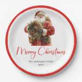 Assiettes En Carton Classic Santa Claus Modern Cozy Christmas Plate (Devant)