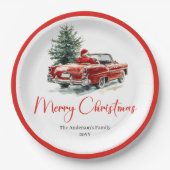 Assiettes En Carton Classic Santa Claus Script Font Festive Dinner (Devant)