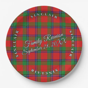 Assiettes En Carton Classic Scots Clan Sinclair Tartan Event