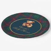 Assiettes En Carton Classic Teddy Bear Navy Plaid Preppy Baby Shower (Angle)
