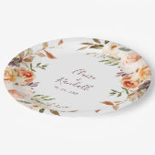 Assiettes En Carton Classique Chic Boho Floral Mariage (Angle)
