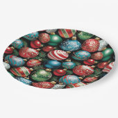 Assiettes En Carton Classique de Noël multicolore (Angle)