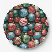 Assiettes En Carton Classique de Noël multicolore (Devant)