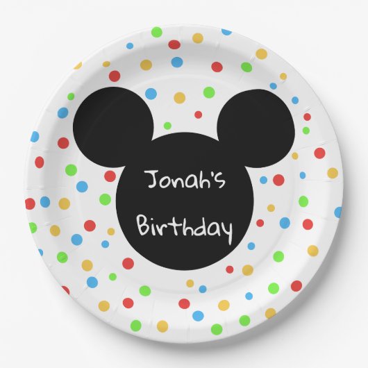 Assiettes En Carton Classique orienté d'anniversaire de souris (Devant)