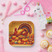 Assiettes En Carton classique/vintage Thanksgiving Turquie (Fête)