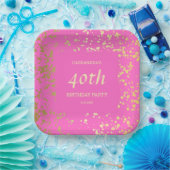 Assiettes En Carton Classy Egypt Gold arrose Anniversaire rose (Fête)