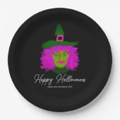 Assiettes En Carton Classy Halloween Glam Witch Party Personnalisé (Devant)