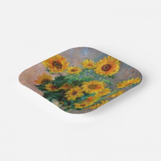 Assiettes En Carton Claude Monet - Bouquet de tournesols (Angulaire)