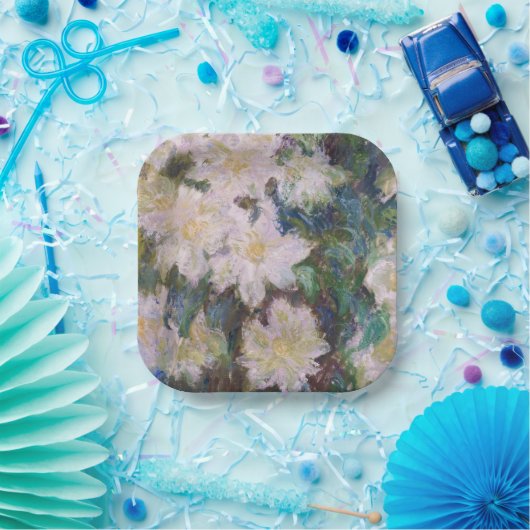 Assiettes En Carton Claude Monet - Clematis blanc (Fête)