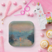 Assiettes En Carton Claude Monet - Coucher de soleil sur la Seine à La (Fête)