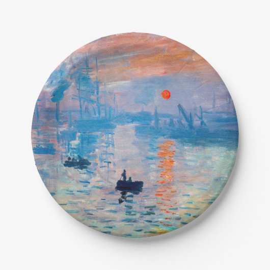 Assiettes En Carton Claude Monet - Impression, lever de soleil (Devant)