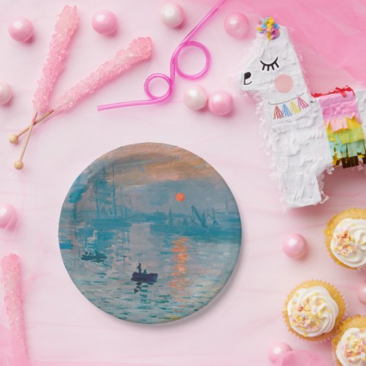 Assiettes En Carton Claude Monet Impression Sunrise Français (Fête)