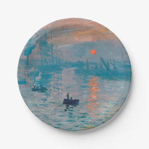 Assiettes En Carton Claude Monet Impression Sunrise Français