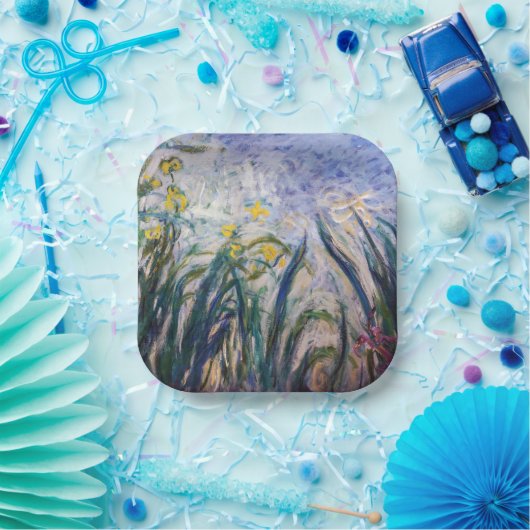 Assiettes En Carton Claude Monet - Iris jaunes et violets (Fête)
