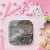 Assiettes En Carton Claude Monet - La plage d'Etretat (Fête)