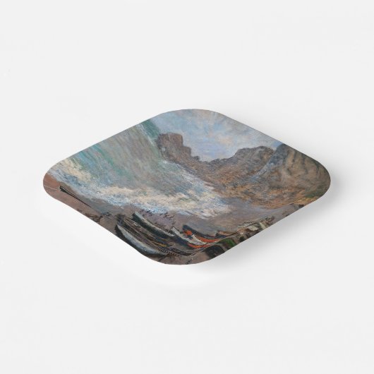 Assiettes En Carton Claude Monet - La plage d'Etretat (Angulaire)