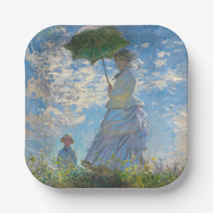 Assiettes En Carton Claude Monet - La Promenade, Femme à l'Ombrelle