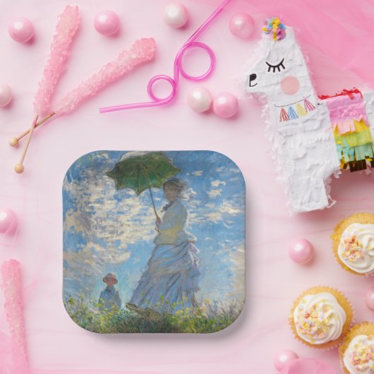 Assiettes En Carton Claude Monet - La Promenade, Femme avec un Parasol (Fête)