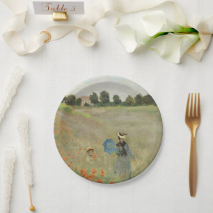 Assiettes En Carton Claude Monet Le Champ de coquelicots près d'Argent