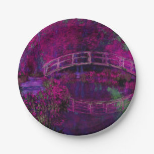 Assiettes En Carton Claude Monet Le Pont Japonais violet