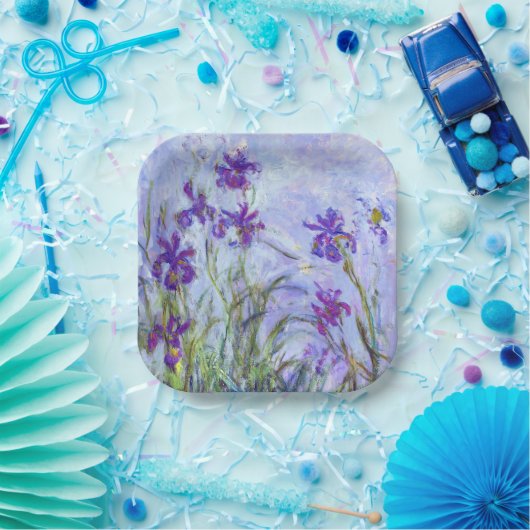 Assiettes En Carton Claude Monet - Lilac Irises / Iris Mauves (Fête)