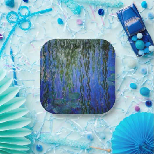 Assiettes En Carton Claude Monet - Lys d'eau avec saule plumant (Fête)