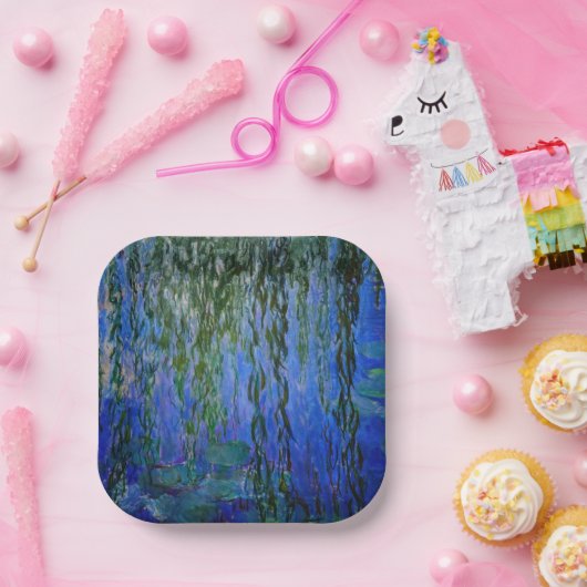Assiettes En Carton Claude Monet - Lys d'eau avec saule plumant (Fête)