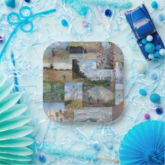 Assiettes En Carton Claude Monet - Patchwork de chefs-d'oeuvre (Fête)