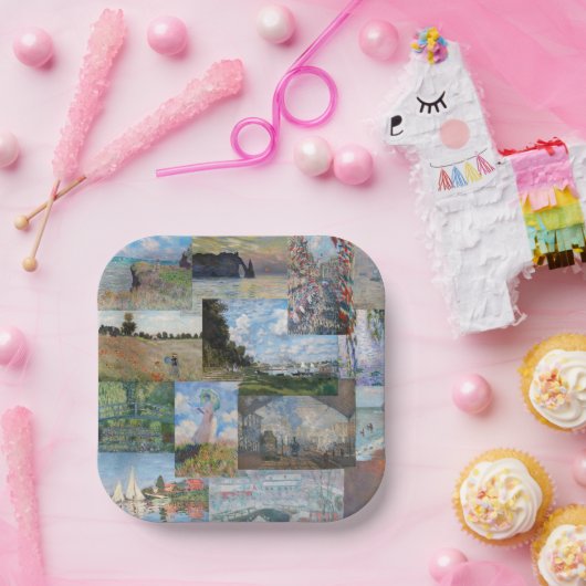 Assiettes En Carton Claude Monet - Patchwork de chefs-d'oeuvre (Fête)