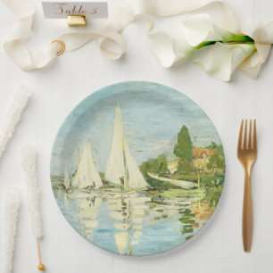 Assiettes En Carton Claude Monet. Régates à Argenteuil